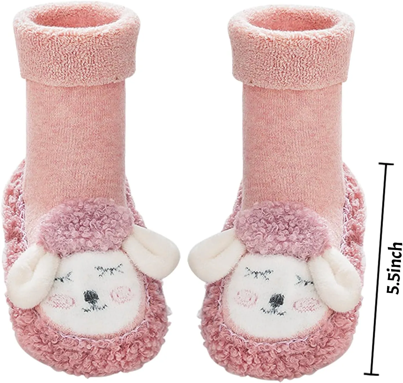 Cartoon Animal Baby Indoor Slipper Cute Boys Girls Winter Warm Anti-Slip Floor Socks Shoes for Infant Toddler First Walking