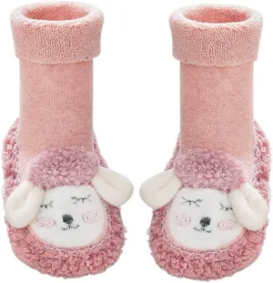 Cartoon Animal Baby Indoor Slipper Cute Boys Girls Winter Warm Anti-Slip Floor Socks Shoes for Infant Toddler First Walking