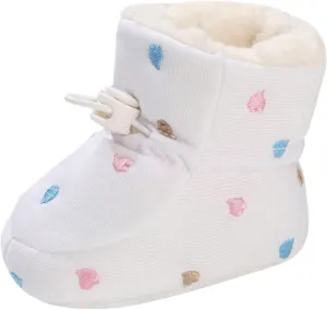 Cartoon Shoes for Baby Soft Sole Shoes Fleece Warm Short Boots Shoes Fashion Printing Non Slip (Beige, 4 Infant)