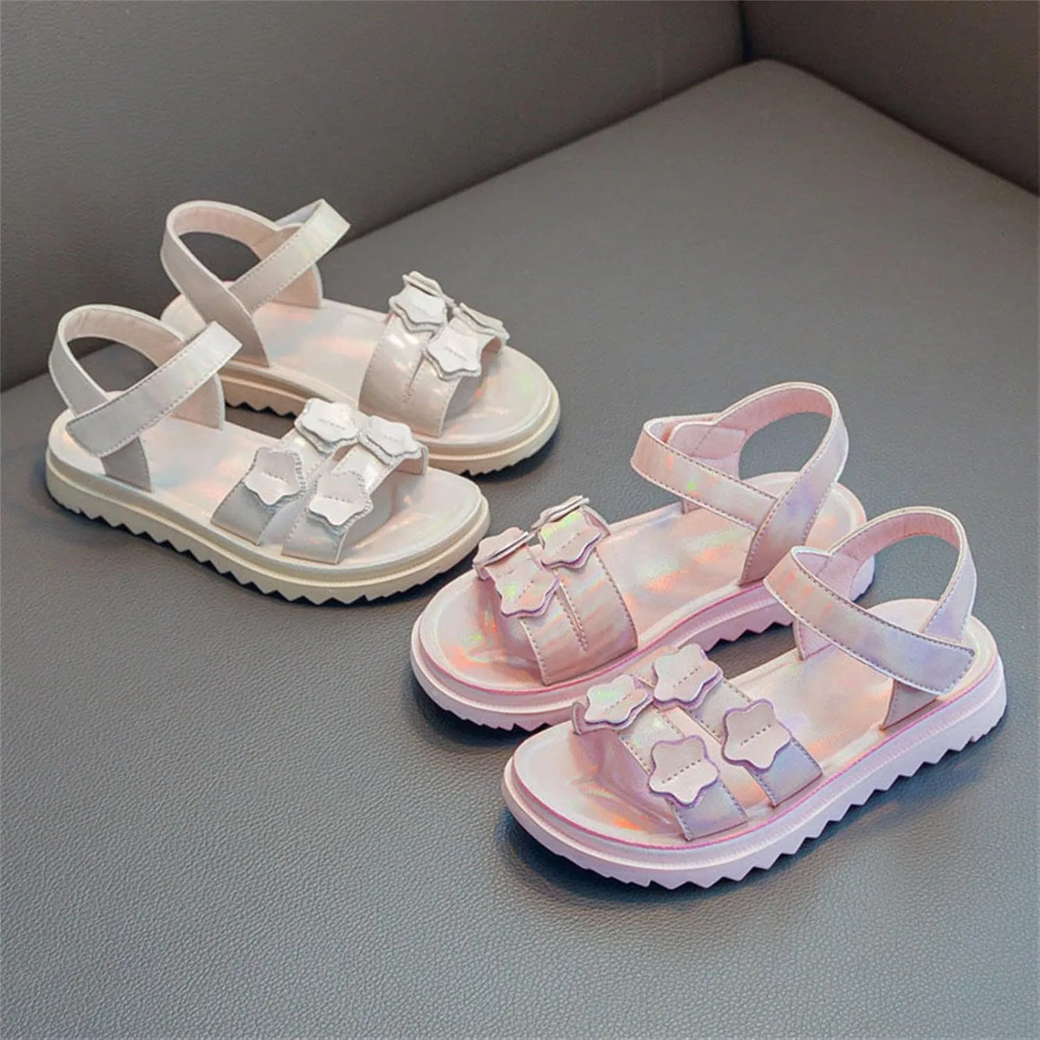 Children Autumn Shoes Toddler Girls Summer Outdoor Closed Toe Soft Rubber Sole Beach Shoes Dress Princess