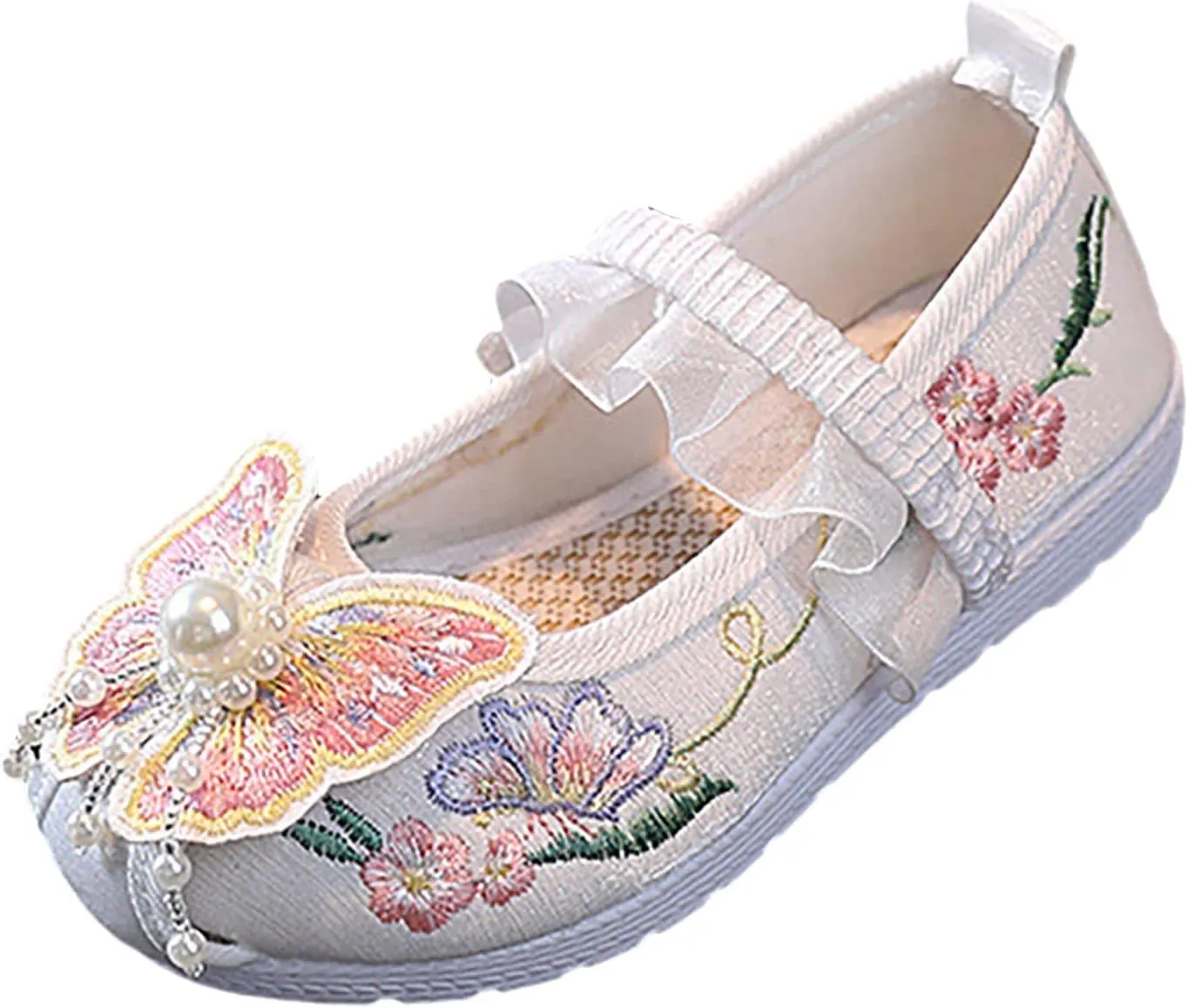 Children House Shoes Girls Flat Bottomed Embroidered Sandals Fashionable Children Performance Shoes
