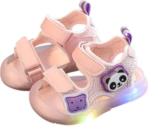Children Light Up Shoes LED Light Up Water Shoes Non-slip Adjustable Strap Baby Sandals Lightweight Soft Sole Shoes