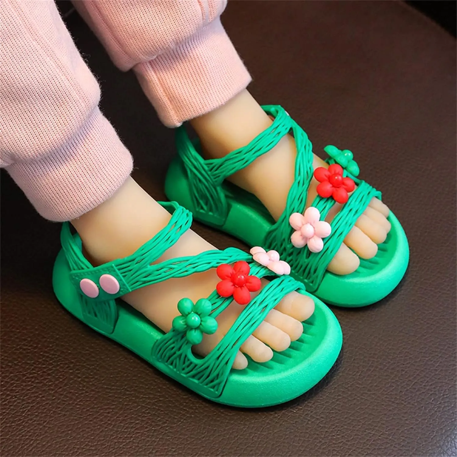 Children Shoes Summer Soft Sole Soft Comfortable Fashion Princess Shoes Large Medium And Small Baby Girl Flat Sandals