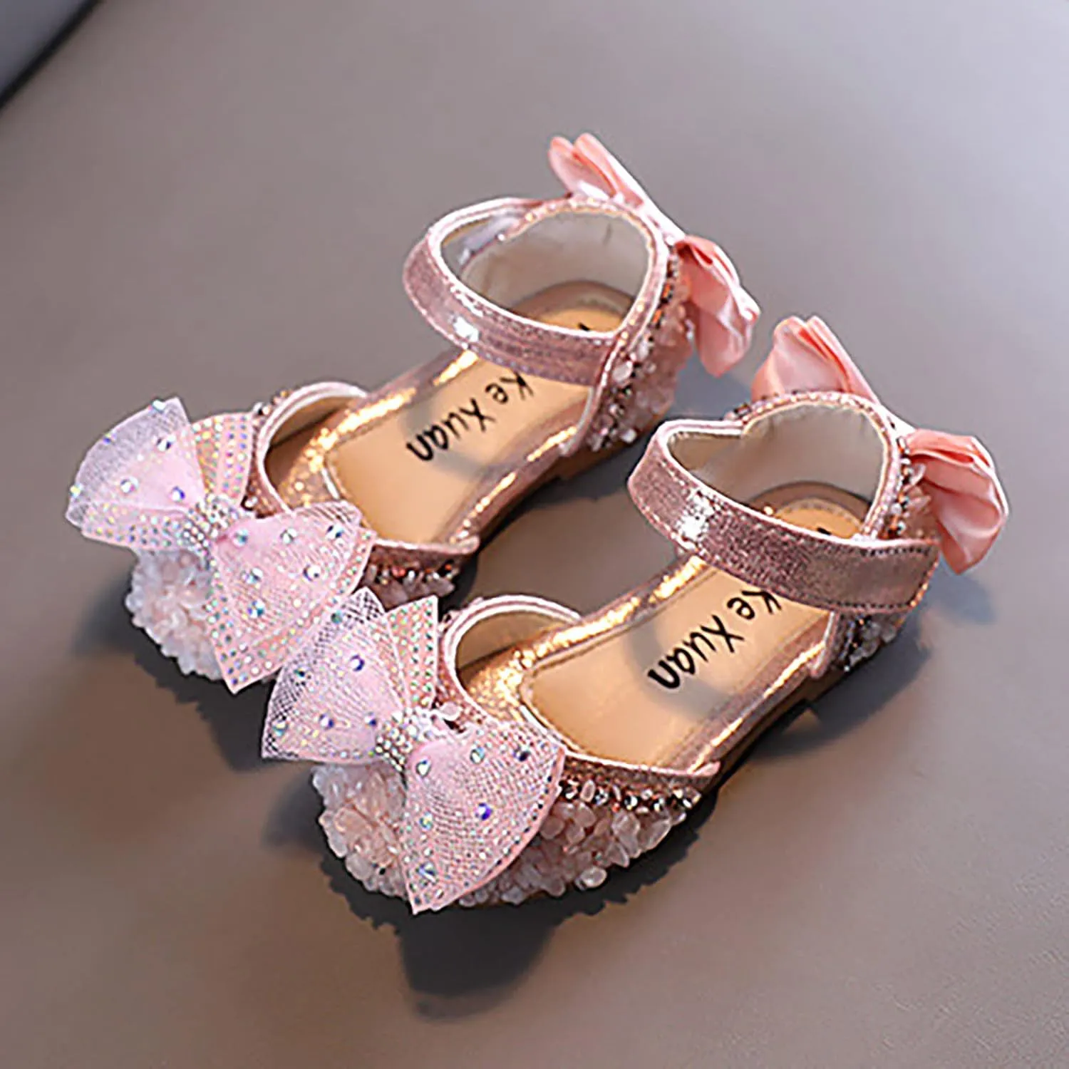 Children Soft Sole Foot Warmer Fashion Spring Summer Girls Sandals Dress Performance Mesh Pearl Dance Shoes