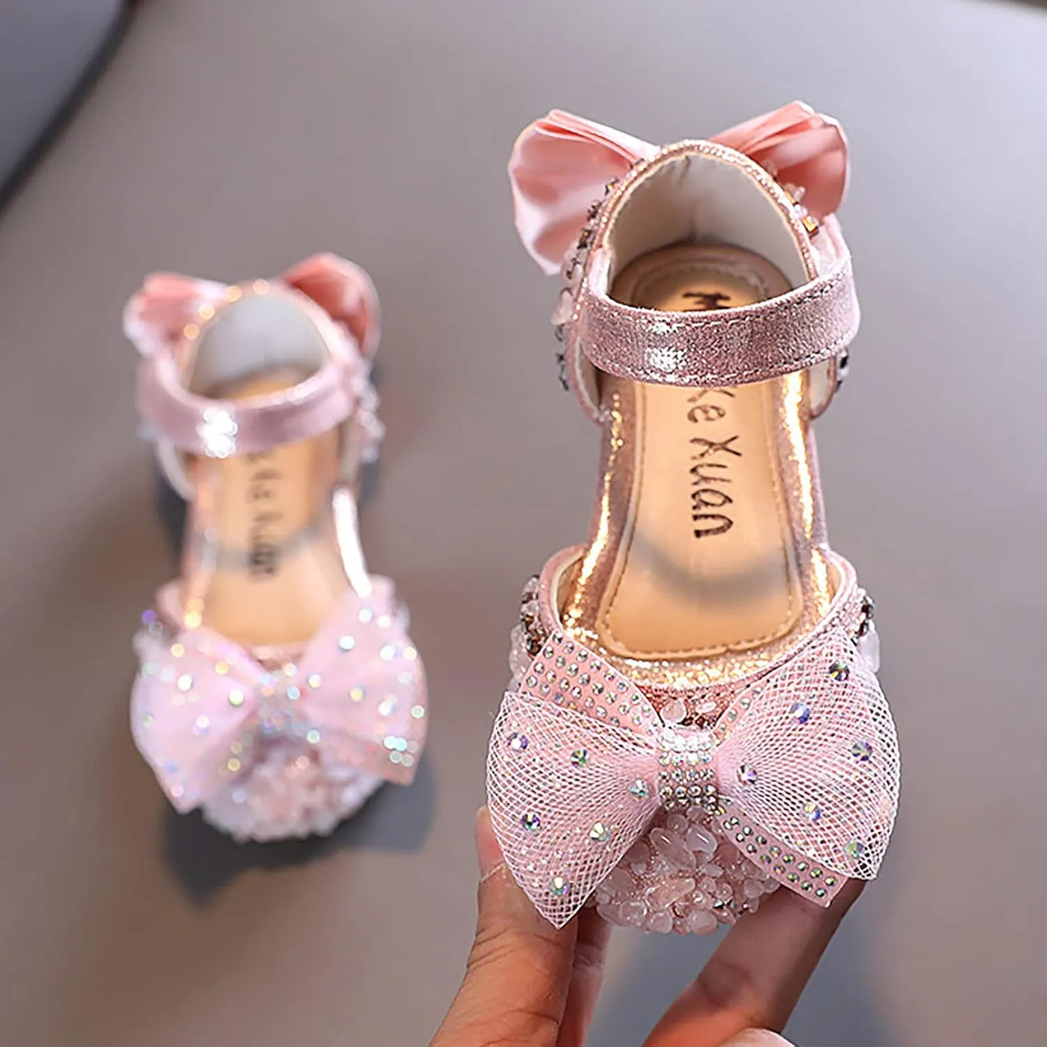 Children Soft Sole Foot Warmer Fashion Spring Summer Girls Sandals Dress Performance Mesh Pearl Dance Shoes