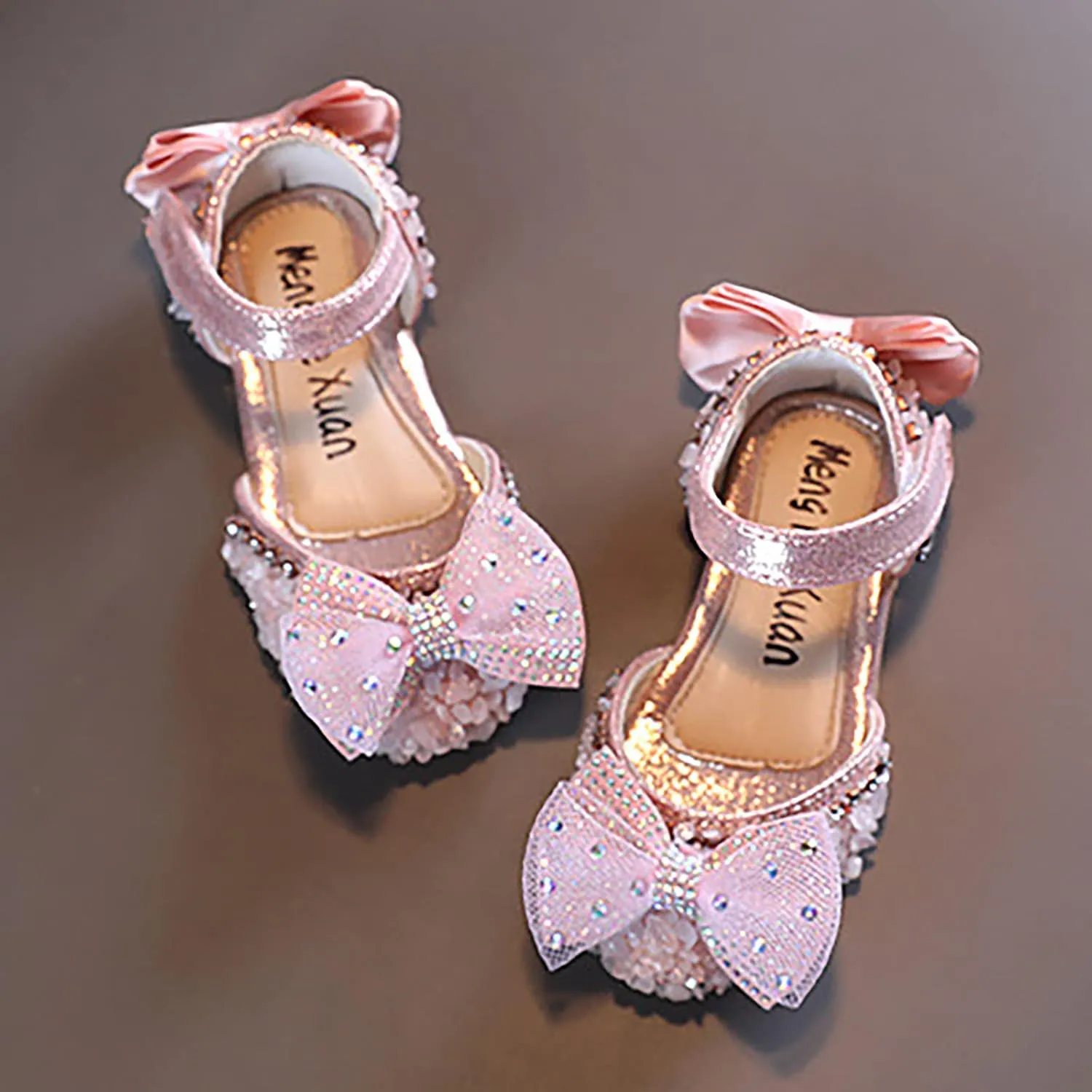 Children Soft Sole Foot Warmer Fashion Spring Summer Girls Sandals Dress Performance Mesh Pearl Dance Shoes