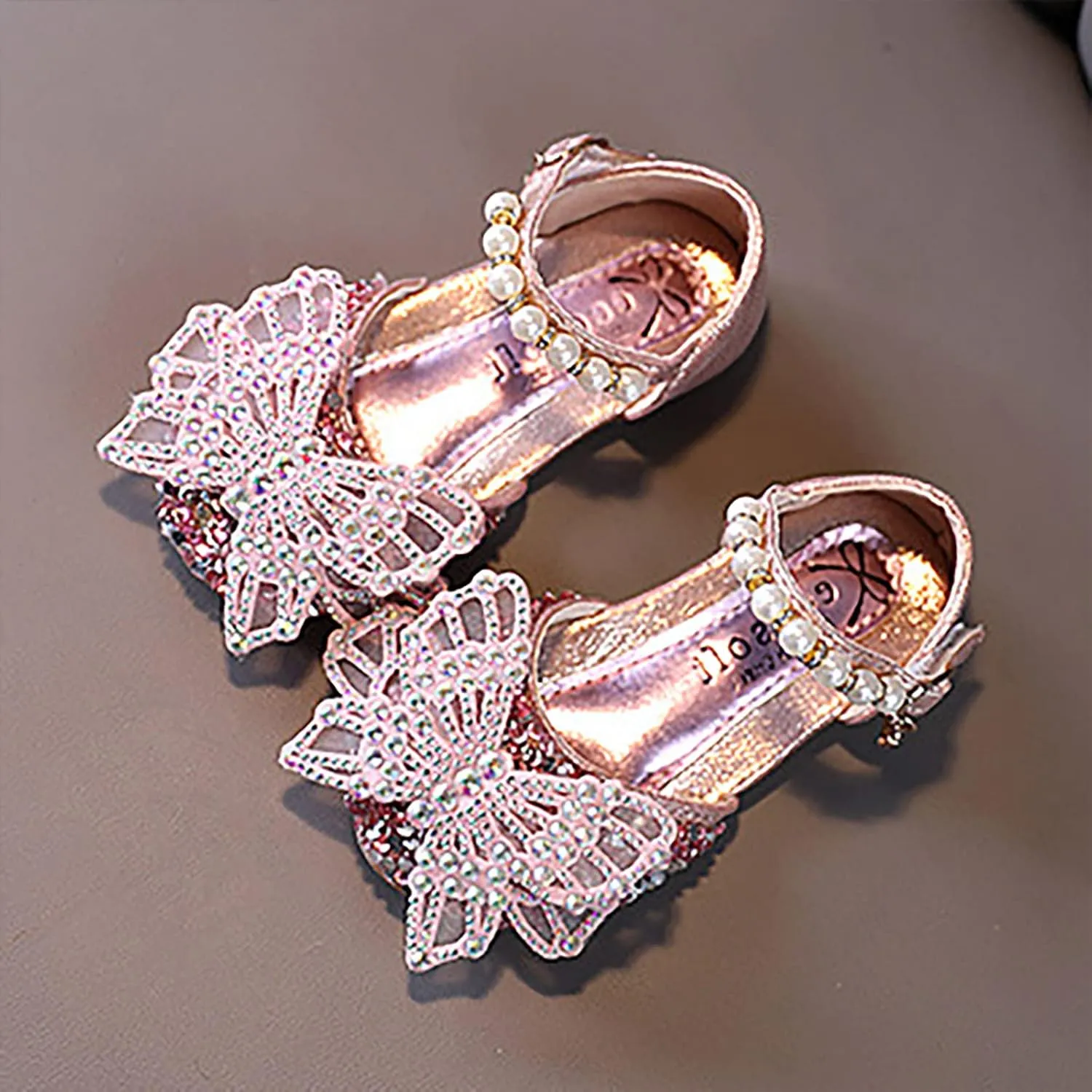 Children Soft Sole Shoes Fashion Spring Summer Girls Dress Performance Dance Shoes Mesh Rhinestone Sandals