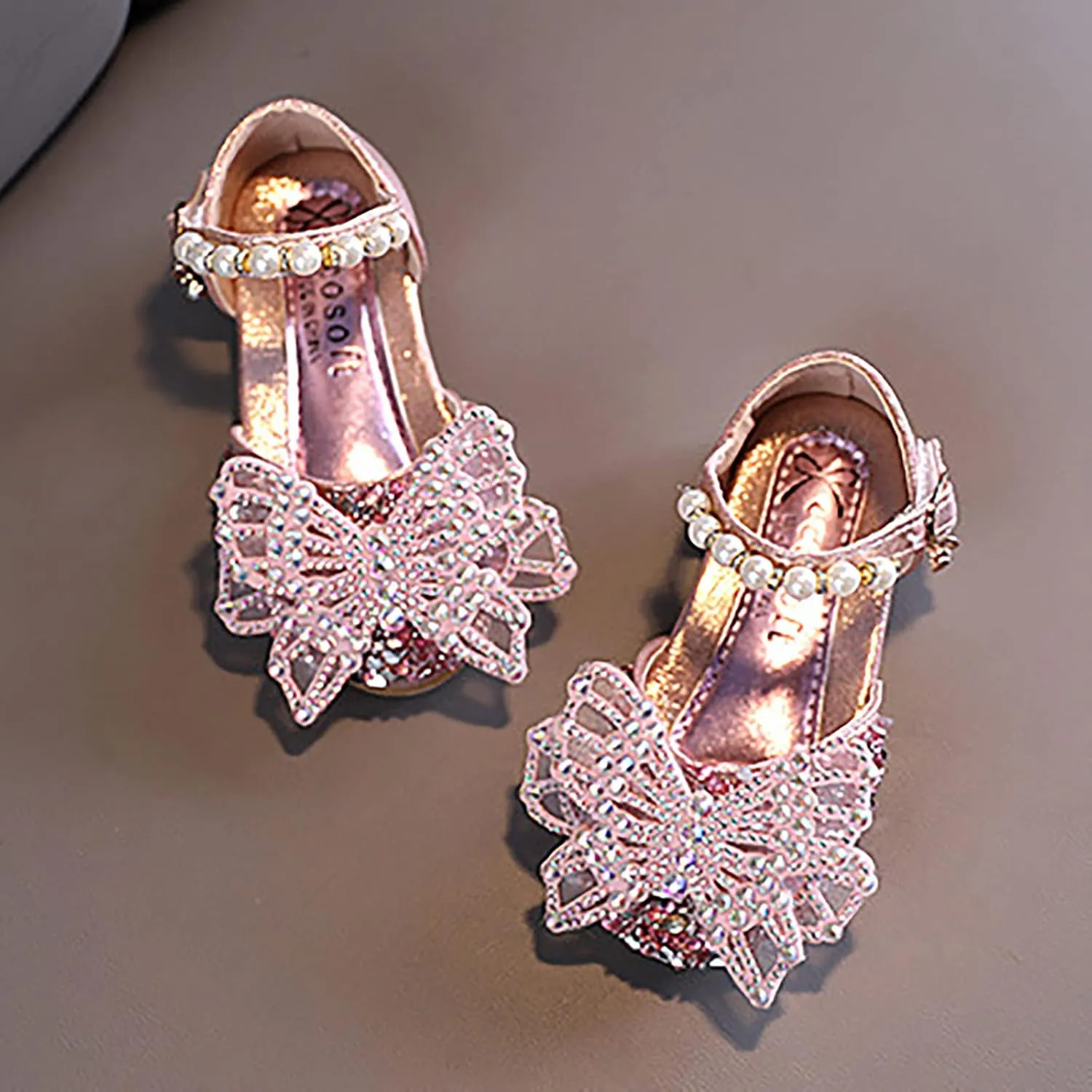Children Soft Sole Shoes Fashion Spring Summer Girls Dress Performance Dance Shoes Mesh Rhinestone Sandals