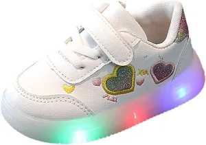 Children's Casual Shoes Boys Breathable Non-Slip Light Sneakers Unisex Luminous Sneakers Sport Running Shoes