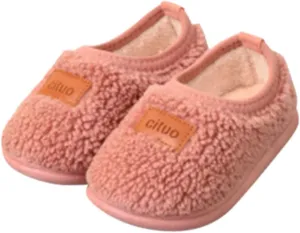Childrens Girl Cotton Shoes Solid Color Fashion Soft Sole Winter Warm Indoor Non Slip Cotton Shoe Kid