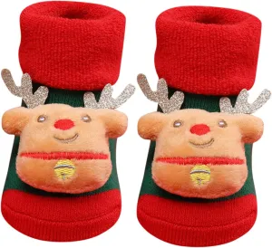 Christmas Baby Socks Toddler Boys Girls Children's Socks Soft Sole Non Slip Toddler Shoes Socks Princess (D, One Size)