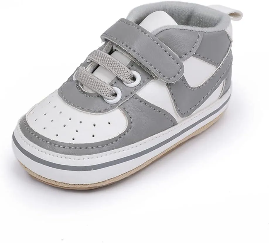 Clowora Unsex Baby Shoes Boys Girls Infant Sneakers Non-Slip Soft Rubber Sole Toddler Crib First Walker Lightweight Shoes
