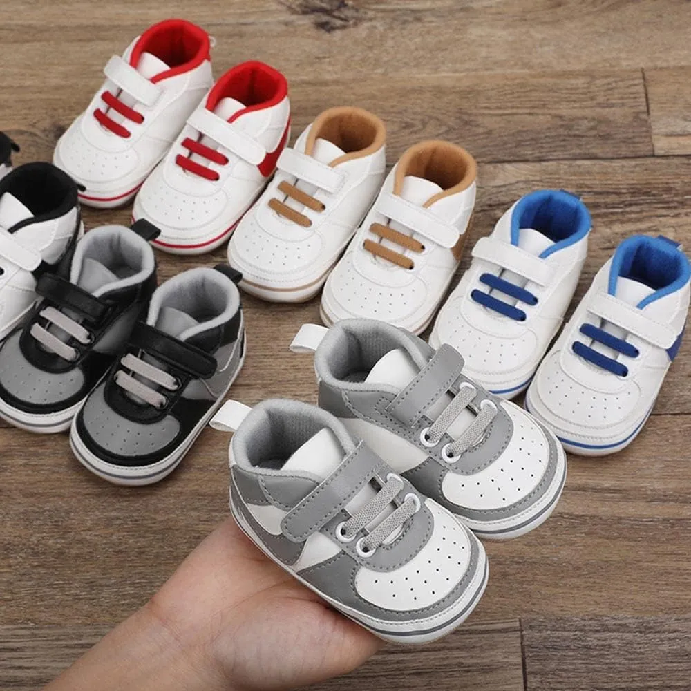 Clowora Unsex Baby Shoes Boys Girls Infant Sneakers Non-Slip Soft Rubber Sole Toddler Crib First Walker Lightweight Shoes