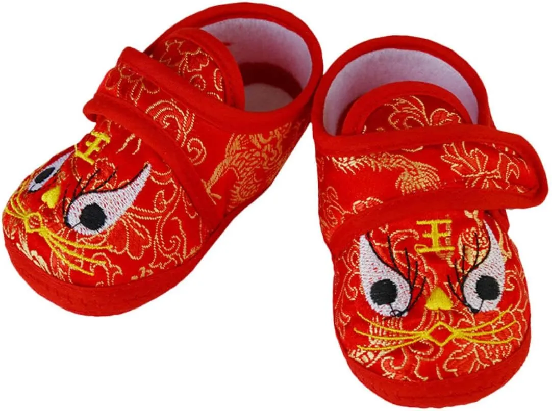 Comfortable Baby Shoes Soft Sole Adorable Cartoon Design Warm Cozy for Toddlers Red