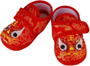 Comfortable Baby Shoes Soft Sole Adorable Cartoon Design Warm Cozy for Toddlers Red