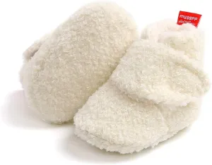 COSANKIM Baby Booties Newborn Boys Girls Fleece Boots Non Slip Grippers Stay On Slipper Socks Infant First Walker Winter Warm Crib Shoes