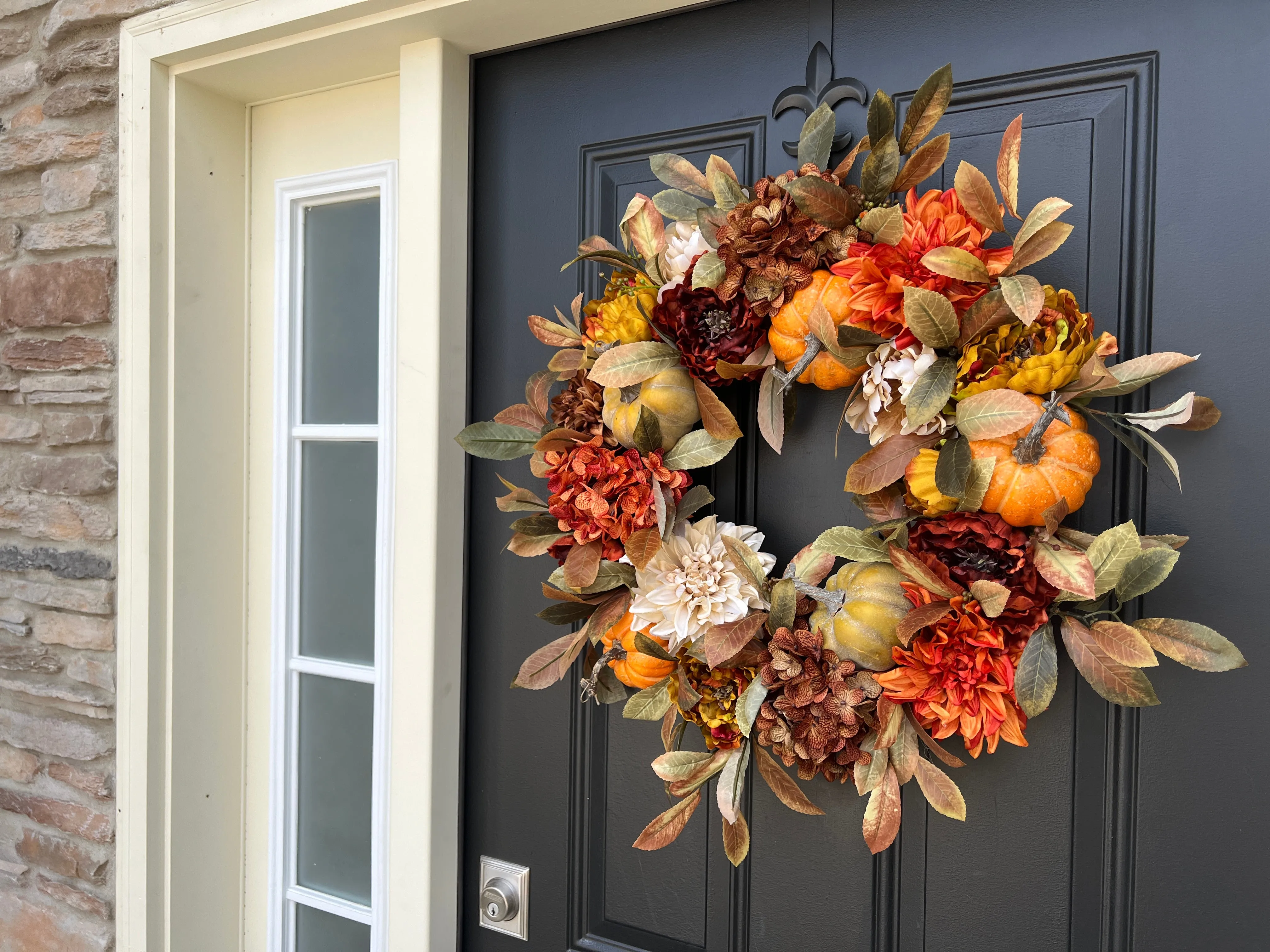 Cozy Fall Pumpkin & Foliage Wreath