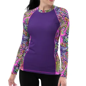 Eco-friendly Octofloral Splatterparty Contour Rash Guard