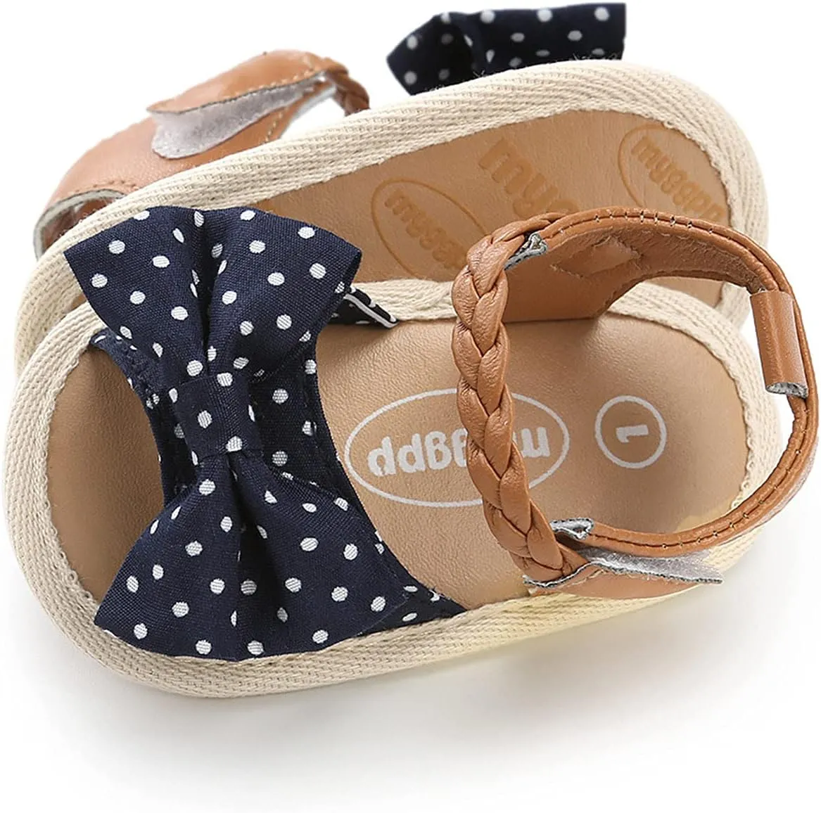 EnJoCho Chldren Non-Slip Shoes Girls Soft Dress Walking Flat Sole Sandals Bow Baby Shoes Rubber Baby Shoes Summer (Dark Blue, One Size)