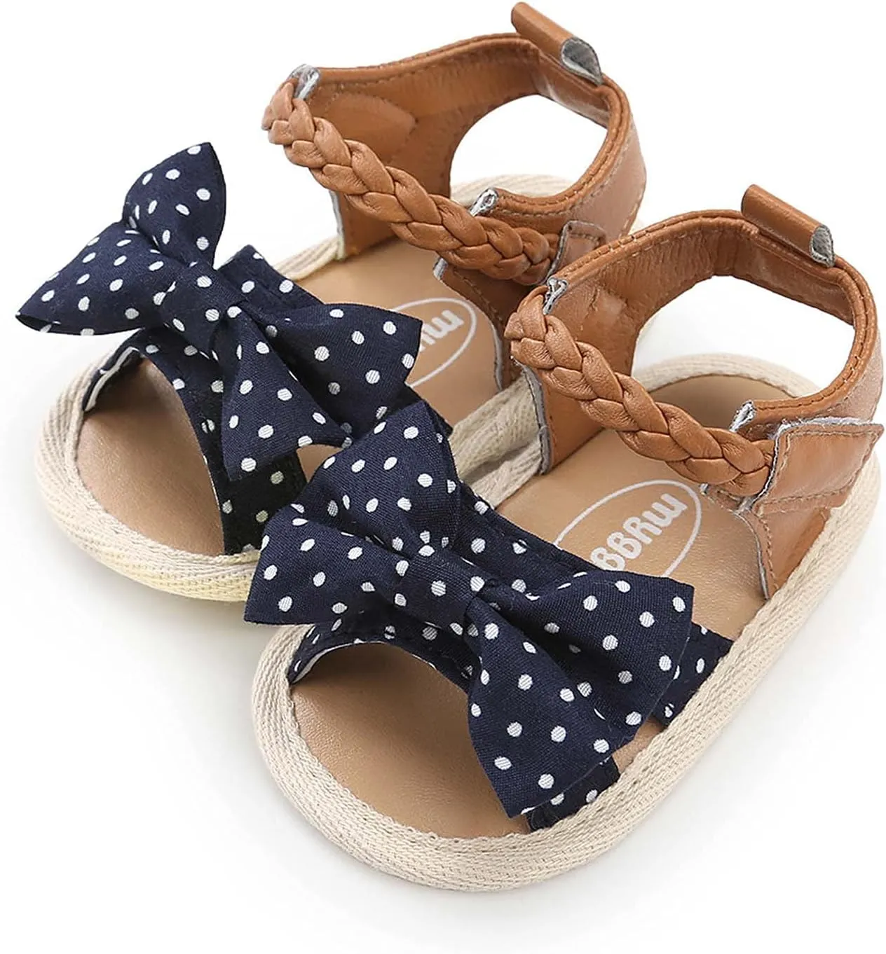 EnJoCho Chldren Non-Slip Shoes Girls Soft Dress Walking Flat Sole Sandals Bow Baby Shoes Rubber Baby Shoes Summer (Dark Blue, One Size)