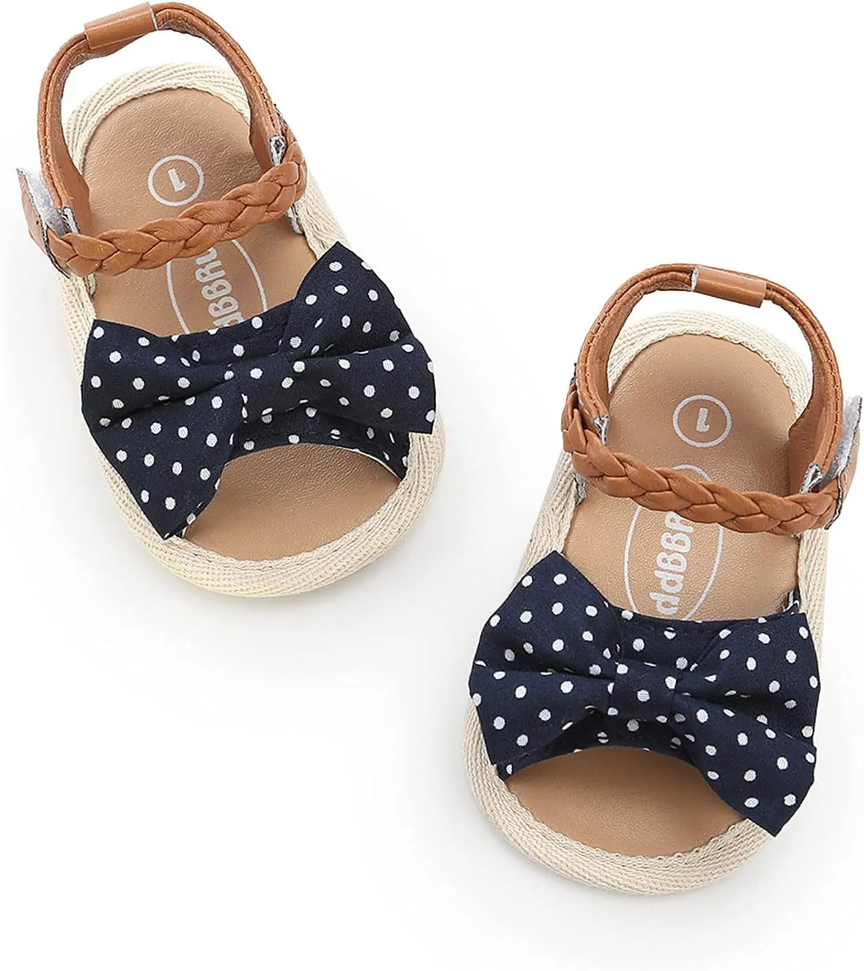 EnJoCho Chldren Non-Slip Shoes Girls Soft Dress Walking Flat Sole Sandals Bow Baby Shoes Rubber Baby Shoes Summer (Dark Blue, One Size)