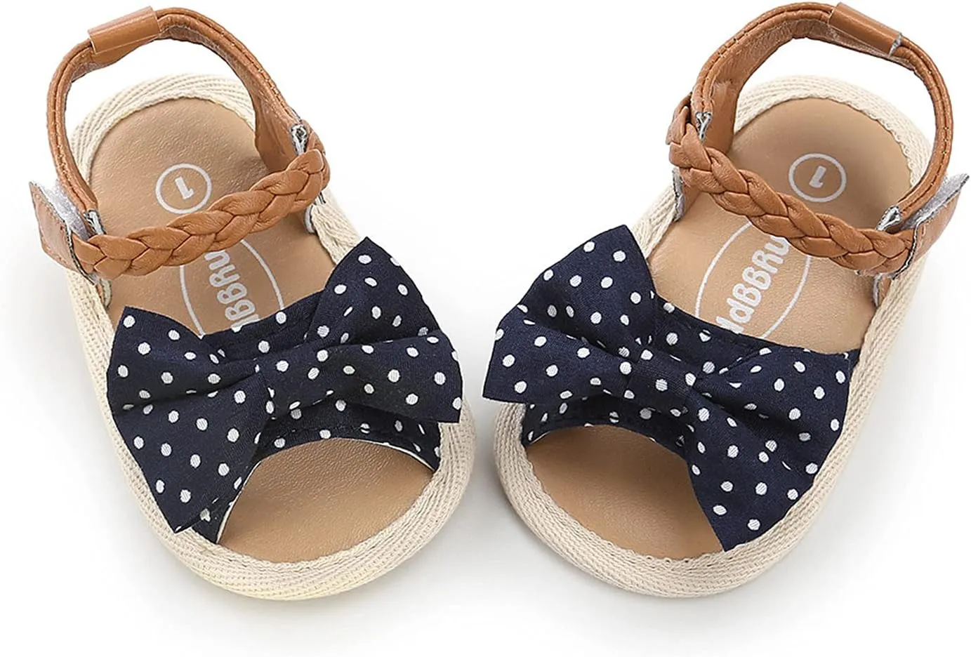 EnJoCho Chldren Non-Slip Shoes Girls Soft Dress Walking Flat Sole Sandals Bow Baby Shoes Rubber Baby Shoes Summer (Dark Blue, One Size)