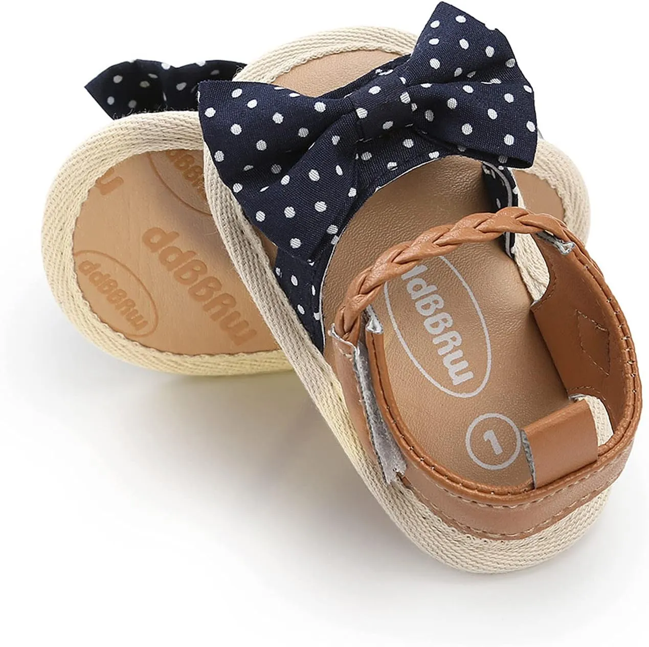 EnJoCho Chldren Non-Slip Shoes Girls Soft Dress Walking Flat Sole Sandals Bow Baby Shoes Rubber Baby Shoes Summer (Dark Blue, One Size)
