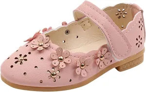 EnJoCho Girls Princess Shoes Sandal Flower Shoes Hollow Flower Shoes Sandals Soft Sole Princess Sandals 1-11 Years Shoes (Pink, 12 Months)