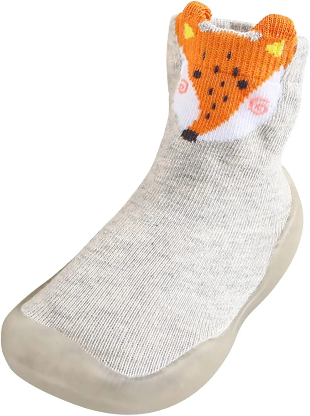 EnJoCho Girls Sport Shoes Toddler Baby Boys Girls Solid Warm Knit Soft Sole Rubber Shoes Socks Slipper Stocking Soft (Grey, 26)