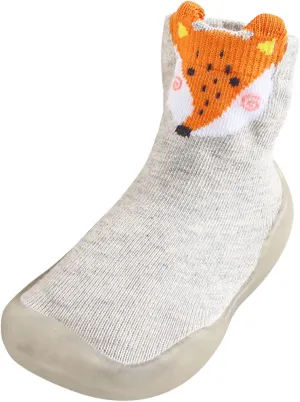 EnJoCho Girls Sport Shoes Toddler Baby Boys Girls Solid Warm Knit Soft Sole Rubber Shoes Socks Slipper Stocking Soft (Grey, 26)