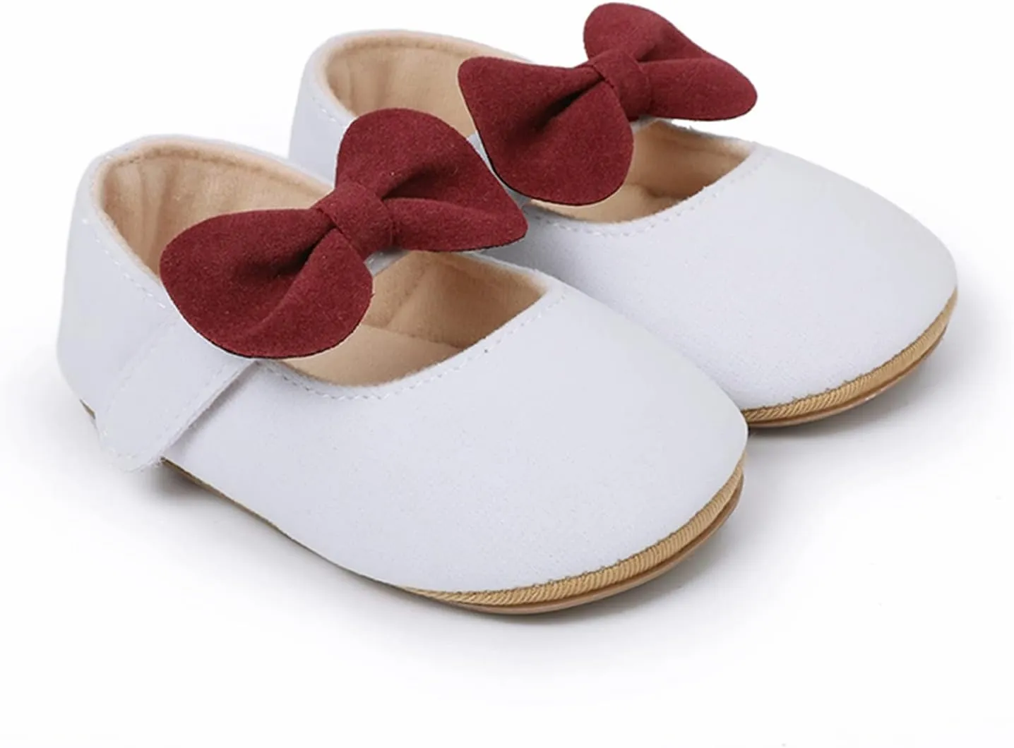 EnJoCho Kids Summer Sandals Toddler Kids Infant Girls Soild Colour Bowknot Princress Shoes Soft Sole The Floor Barefoot Non Slip First Walkers Prewalker Shoes