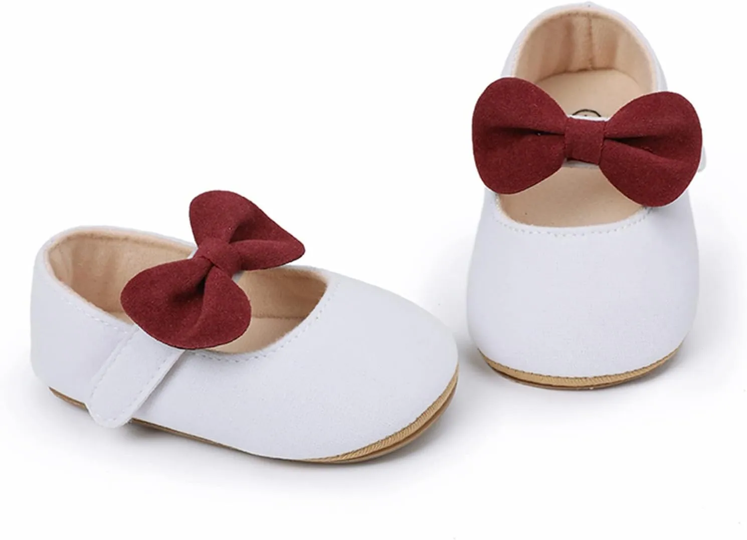 EnJoCho Kids Summer Sandals Toddler Kids Infant Girls Soild Colour Bowknot Princress Shoes Soft Sole The Floor Barefoot Non Slip First Walkers Prewalker Shoes
