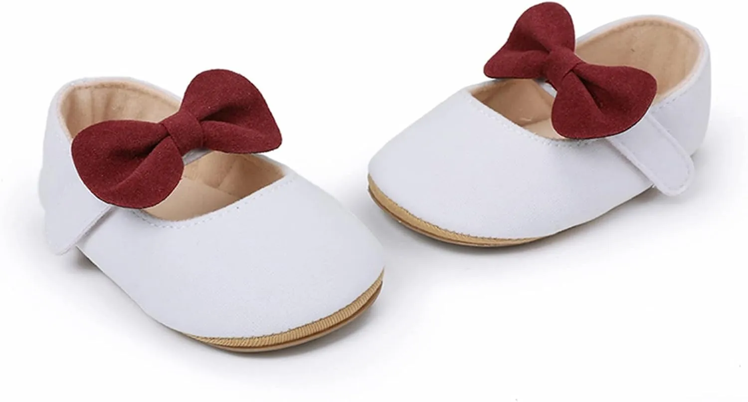 EnJoCho Kids Summer Sandals Toddler Kids Infant Girls Soild Colour Bowknot Princress Shoes Soft Sole The Floor Barefoot Non Slip First Walkers Prewalker Shoes