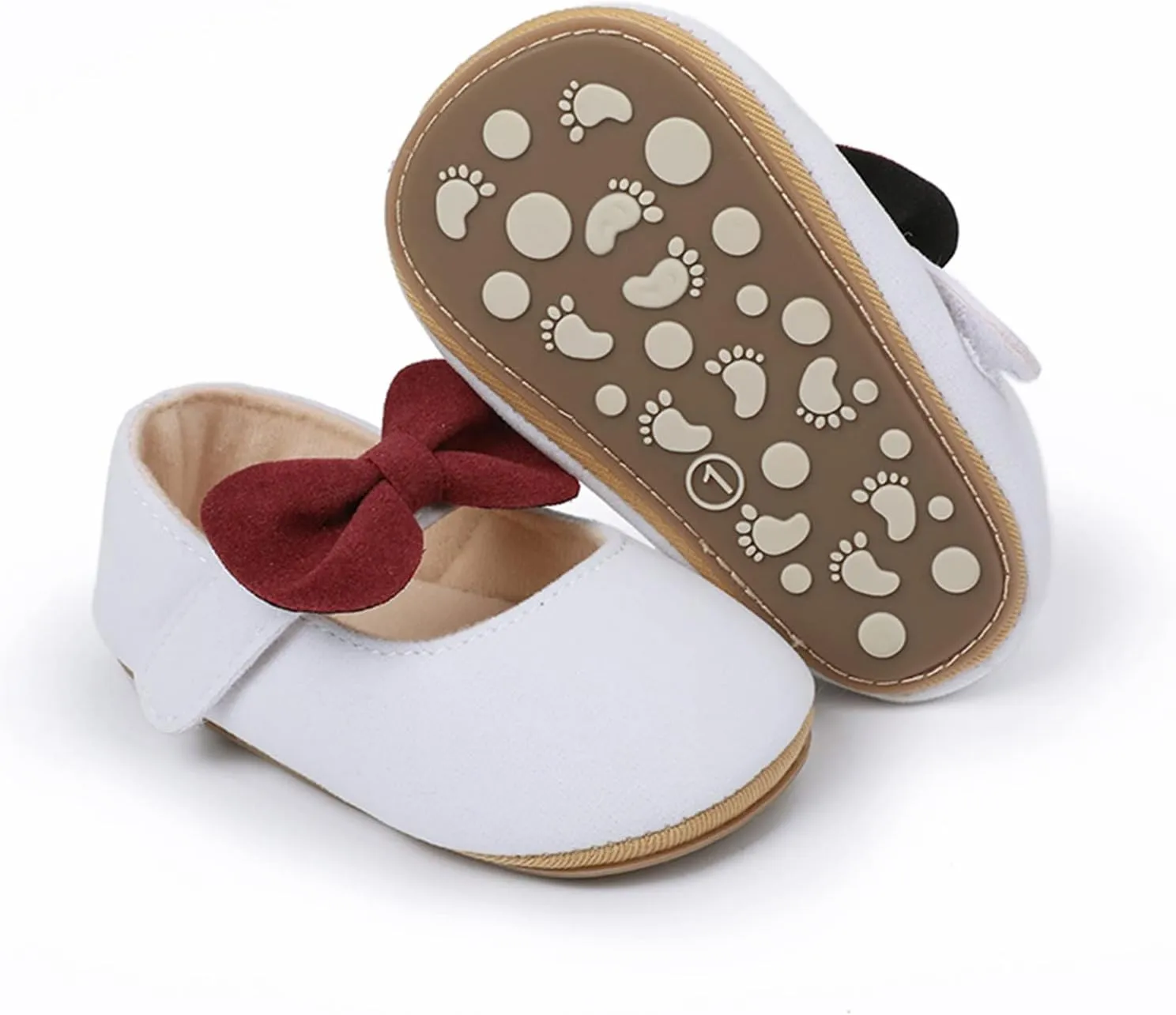 EnJoCho Kids Summer Sandals Toddler Kids Infant Girls Soild Colour Bowknot Princress Shoes Soft Sole The Floor Barefoot Non Slip First Walkers Prewalker Shoes