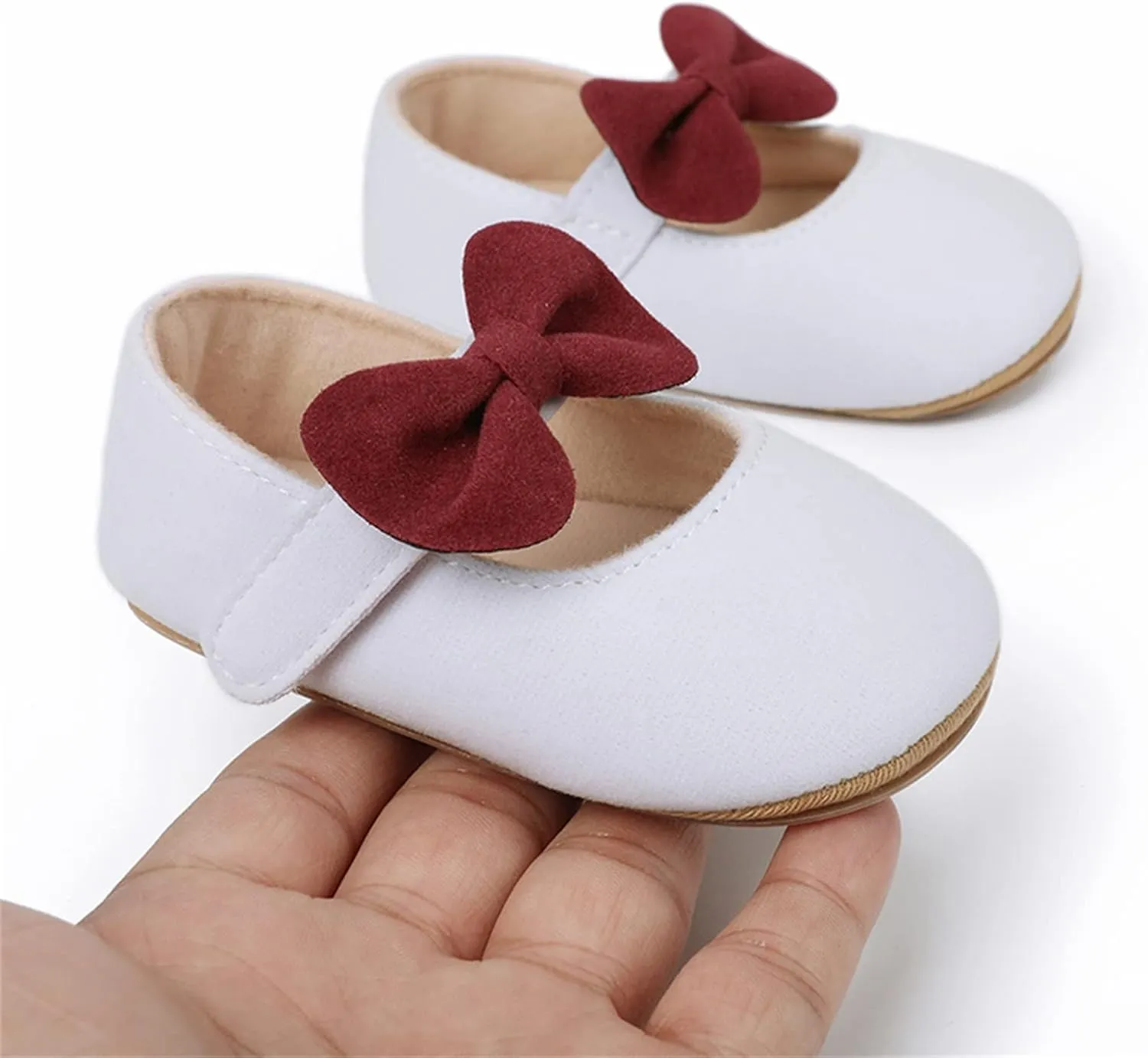 EnJoCho Kids Summer Sandals Toddler Kids Infant Girls Soild Colour Bowknot Princress Shoes Soft Sole The Floor Barefoot Non Slip First Walkers Prewalker Shoes