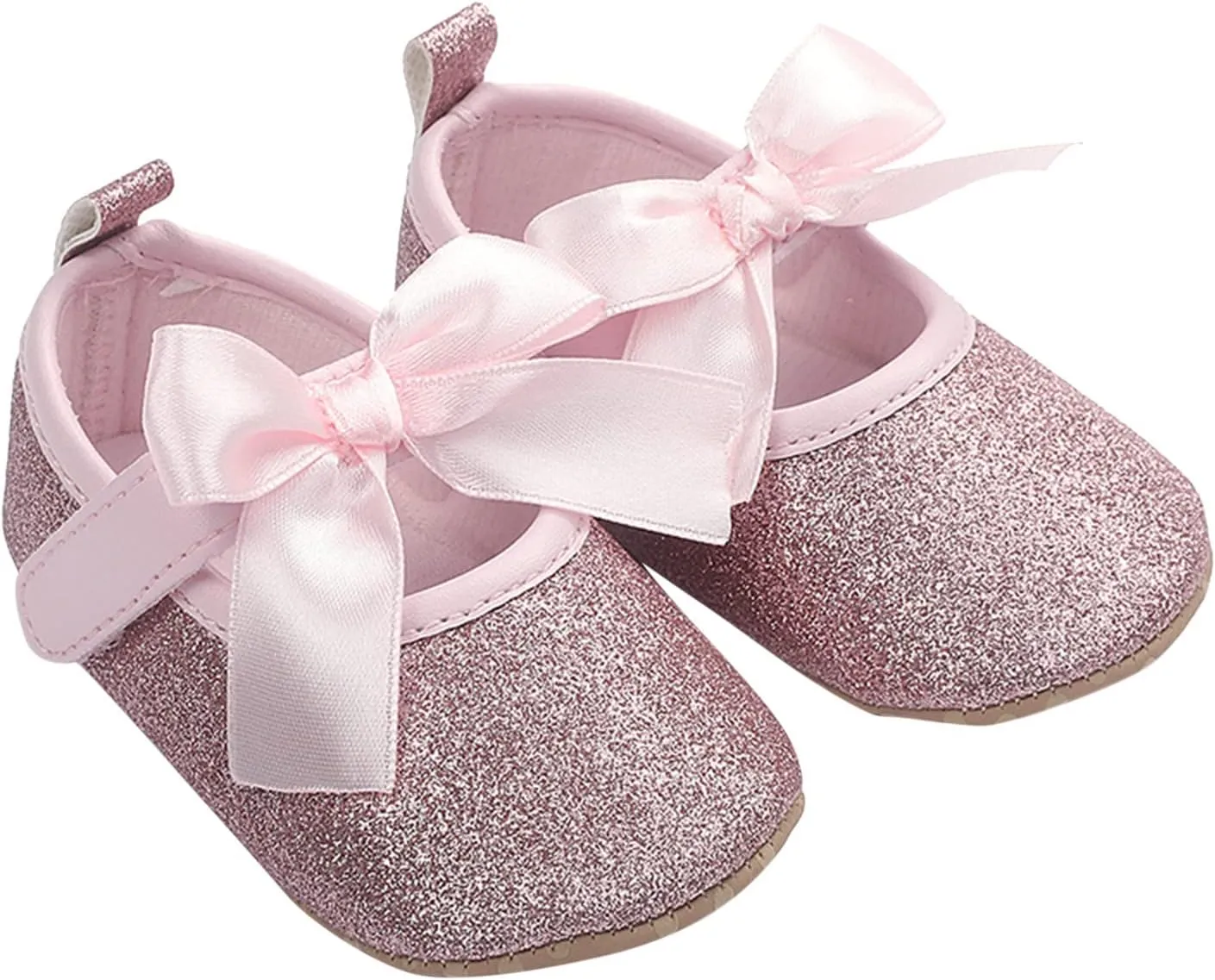 EnJoCho Running Shoes for Children Toddler Kids Infant Girls Soild Colour Bowknot Princress Shoes Soft Sole The Floor Barefoot Non Slip First Walkers Prewalker Shoes
