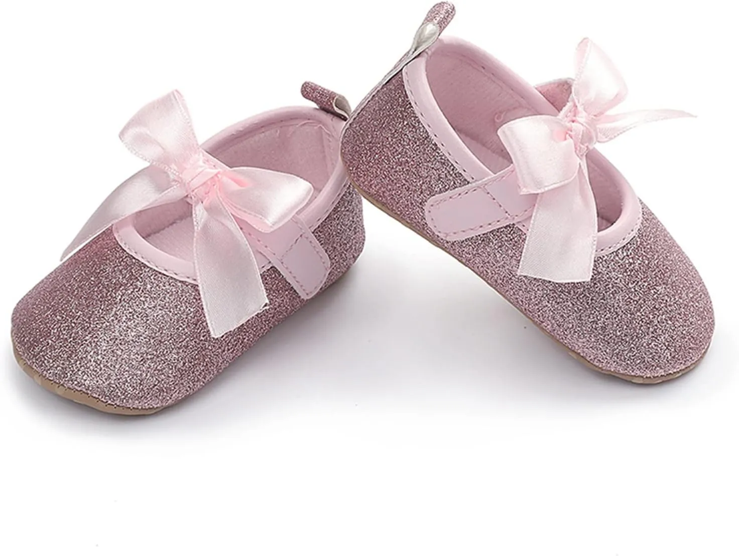EnJoCho Running Shoes for Children Toddler Kids Infant Girls Soild Colour Bowknot Princress Shoes Soft Sole The Floor Barefoot Non Slip First Walkers Prewalker Shoes