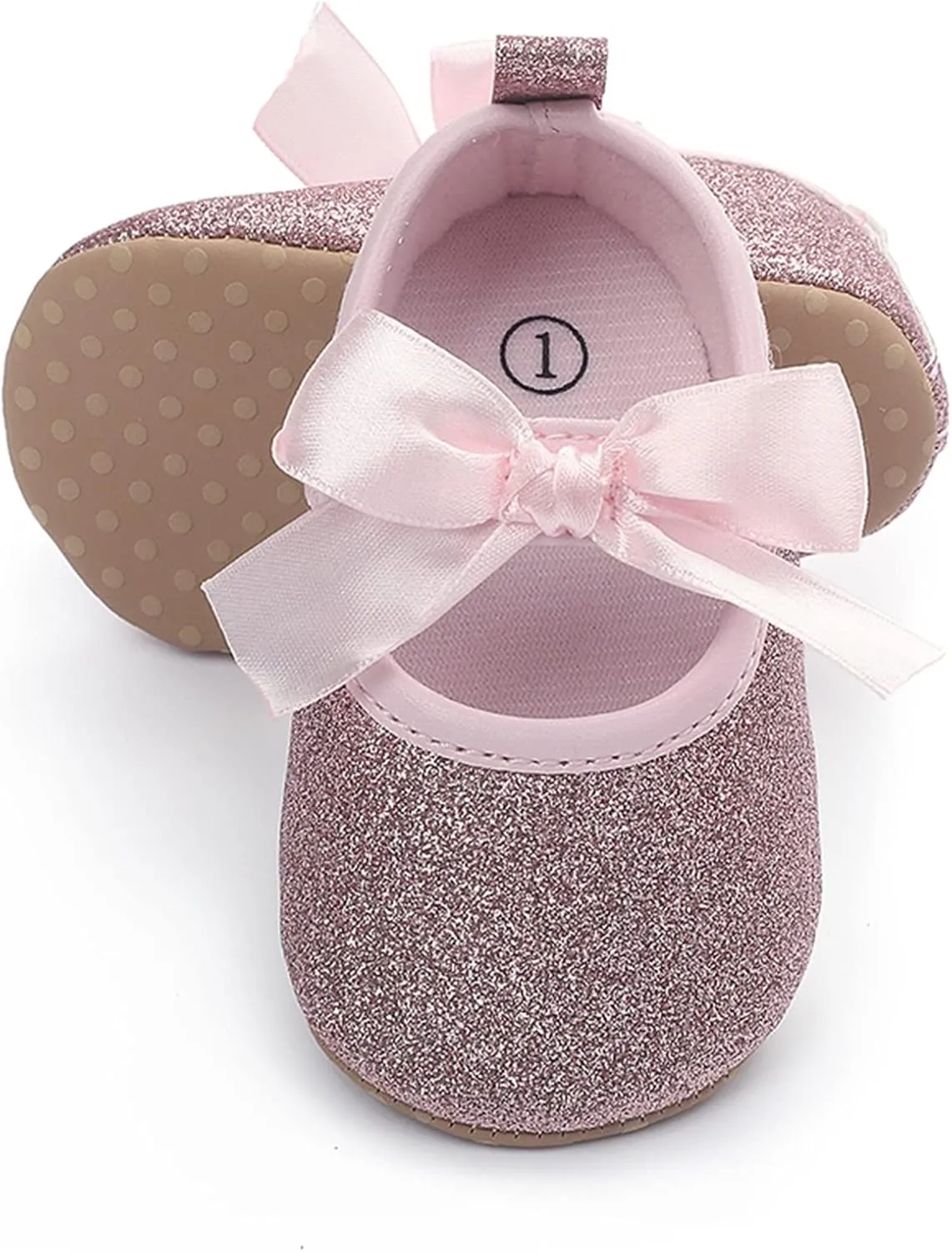 EnJoCho Running Shoes for Children Toddler Kids Infant Girls Soild Colour Bowknot Princress Shoes Soft Sole The Floor Barefoot Non Slip First Walkers Prewalker Shoes