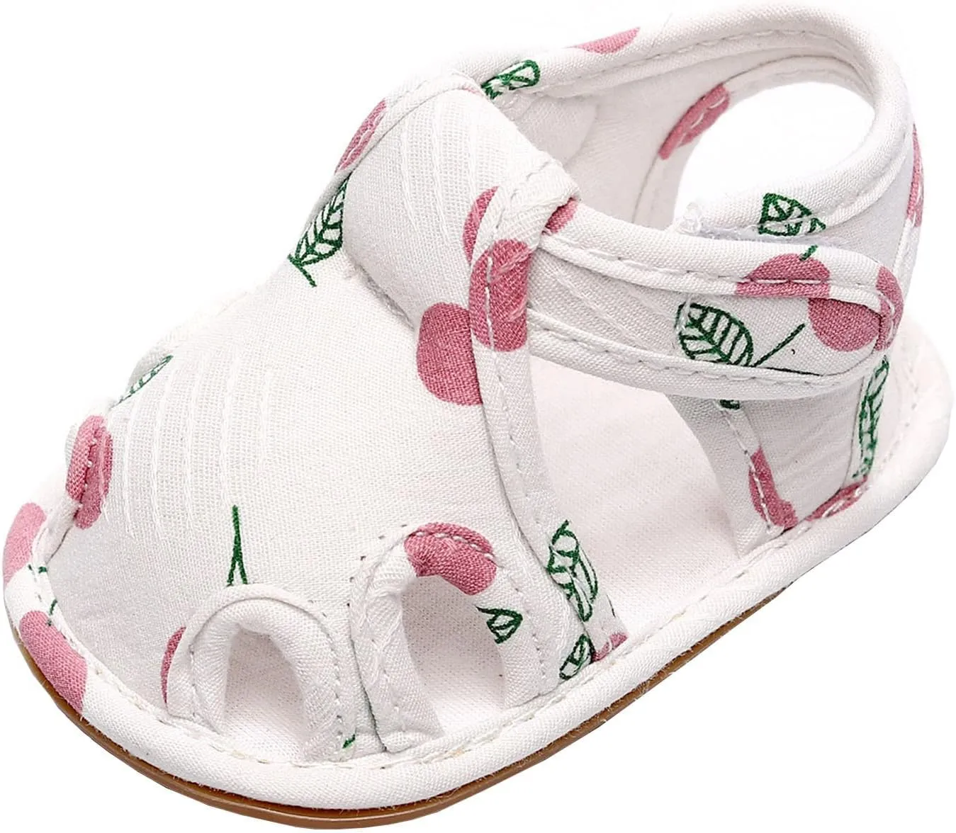 EnJoCho Sport Shoes for Baby Infant Toddler Shoes Soft Sole Non Slip Toddler Floor Shoes Fruit Cherry Print Sandals (Pink, 3Months)