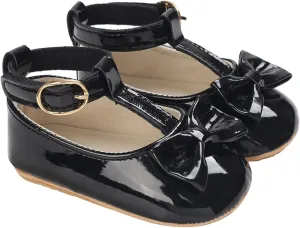 EnJoCho Toddler Kids Infant Girls Bowknot Princress Shoes Soft Sole The Floor Barefoot Non Slip First Walkers Prewalker Shoes