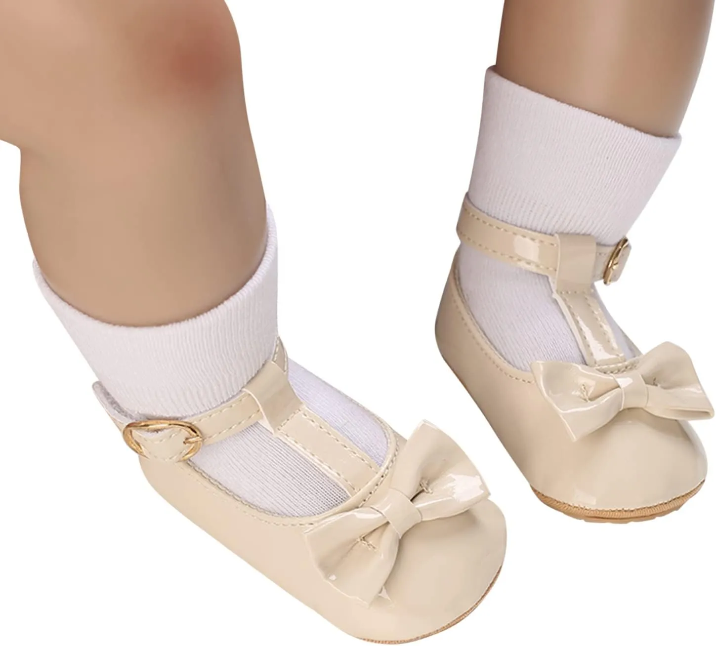 EnJoCho Toddler Kids Infant Girls Bowknot Princress Shoes Soft Sole The Floor Barefoot Non Slip First Walkers Prewalker Shoes