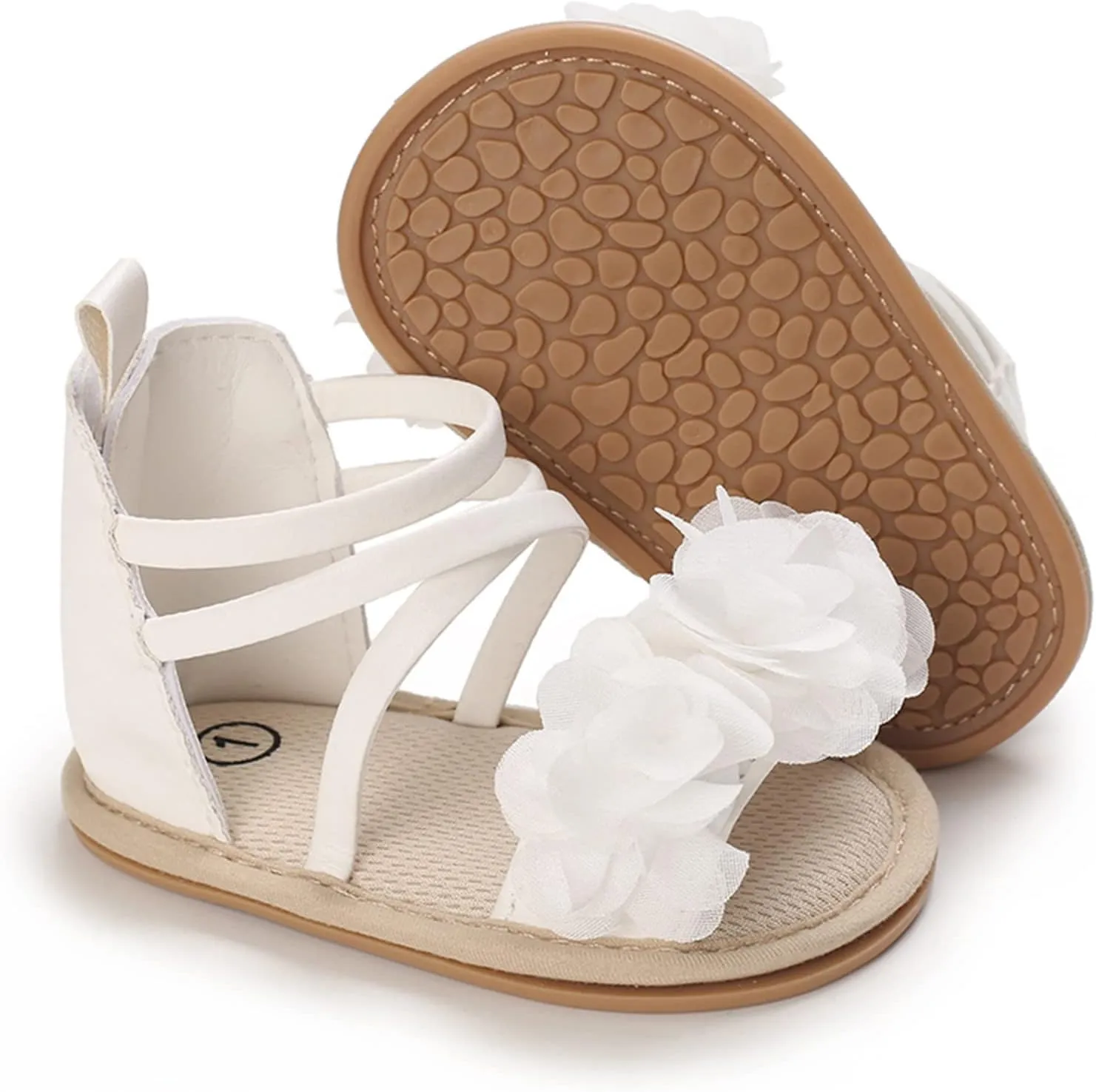 EnJoCho Toddler Tennis Shoes Kids Infant Girls Soild Colour Princress Sandals Soft Sole Non Slip First Walkers Prewalker Shoe (White, 0 Months)