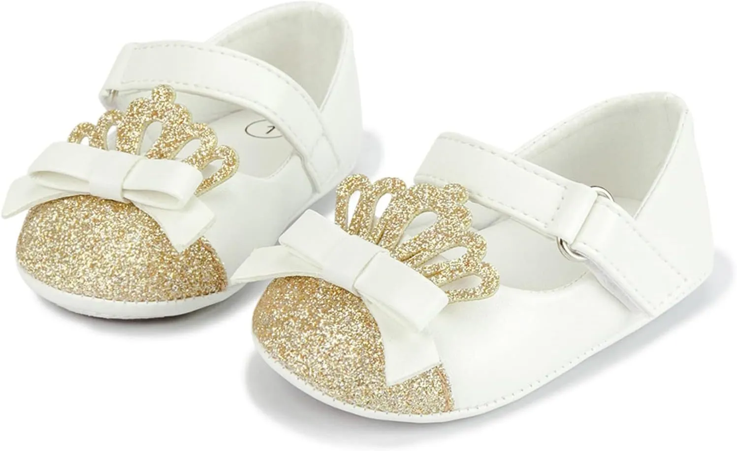 Fashion Crown Princess Shoes Little Kid Shoes Non Slip Soft Sole Walking Shoes Baby Shoes Infant Extra Wide