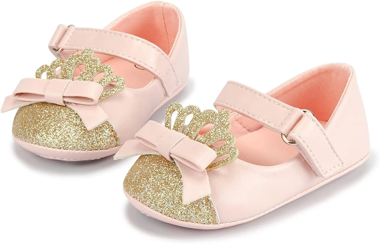Fashion Crown Princess Shoes Little Kid Shoes Non Slip Soft Sole Walking Shoes Baby Shoes Toddler Daycare Shoes