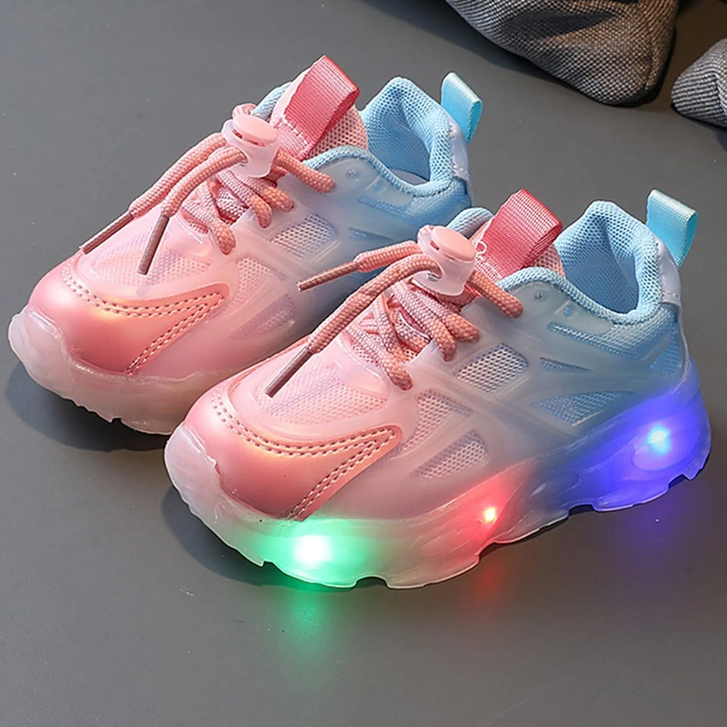 Fashion Light On LED Baby Shoes Casual Children Shoes Boy Sandals Soft Soled Kids Sport Shoes Big Girls Shoes Size 5 (Pink, 7.5 Infant)