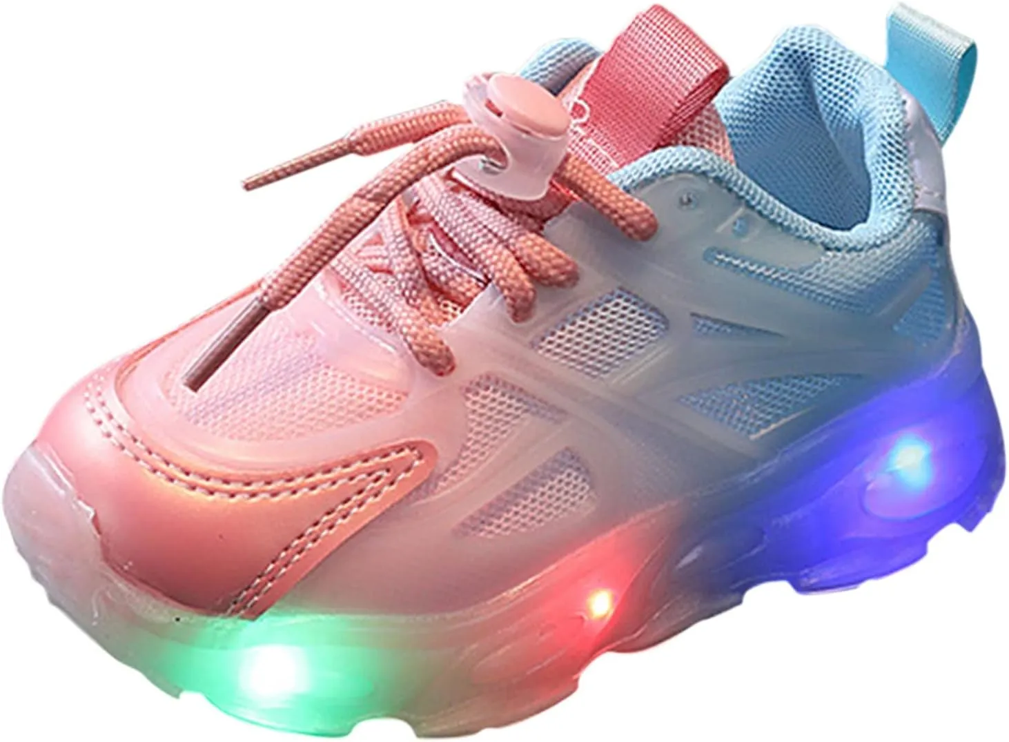 Fashion Light On LED Baby Shoes Casual Children Shoes Boy Sandals Soft Soled Kids Sport Shoes Big Girls Shoes Size 5 (Pink, 7.5 Infant)