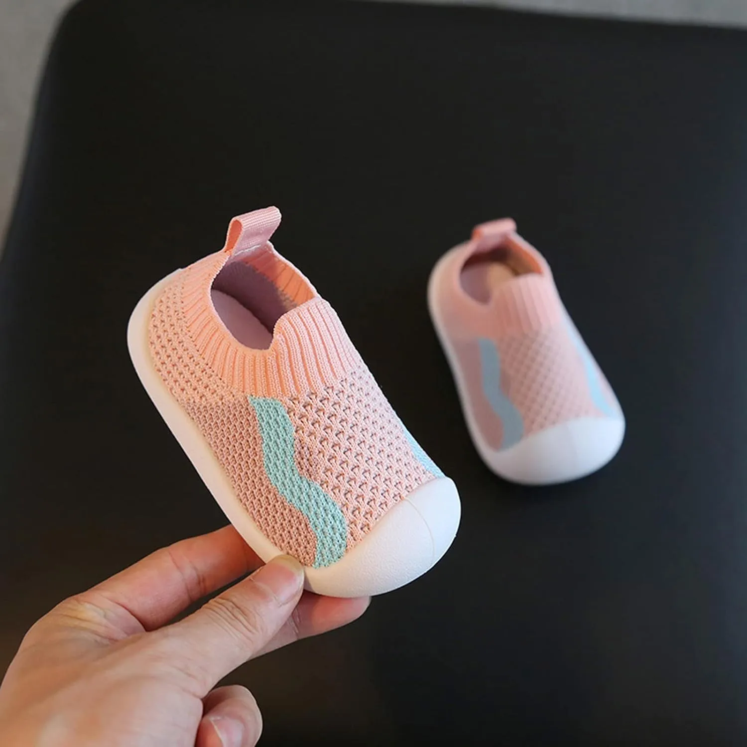 First Walking Shoes Baby Non-Skid Floor Slipper Non Slip Soft Sole Sneakers Slip on Sneakers Protect Toes Shoes