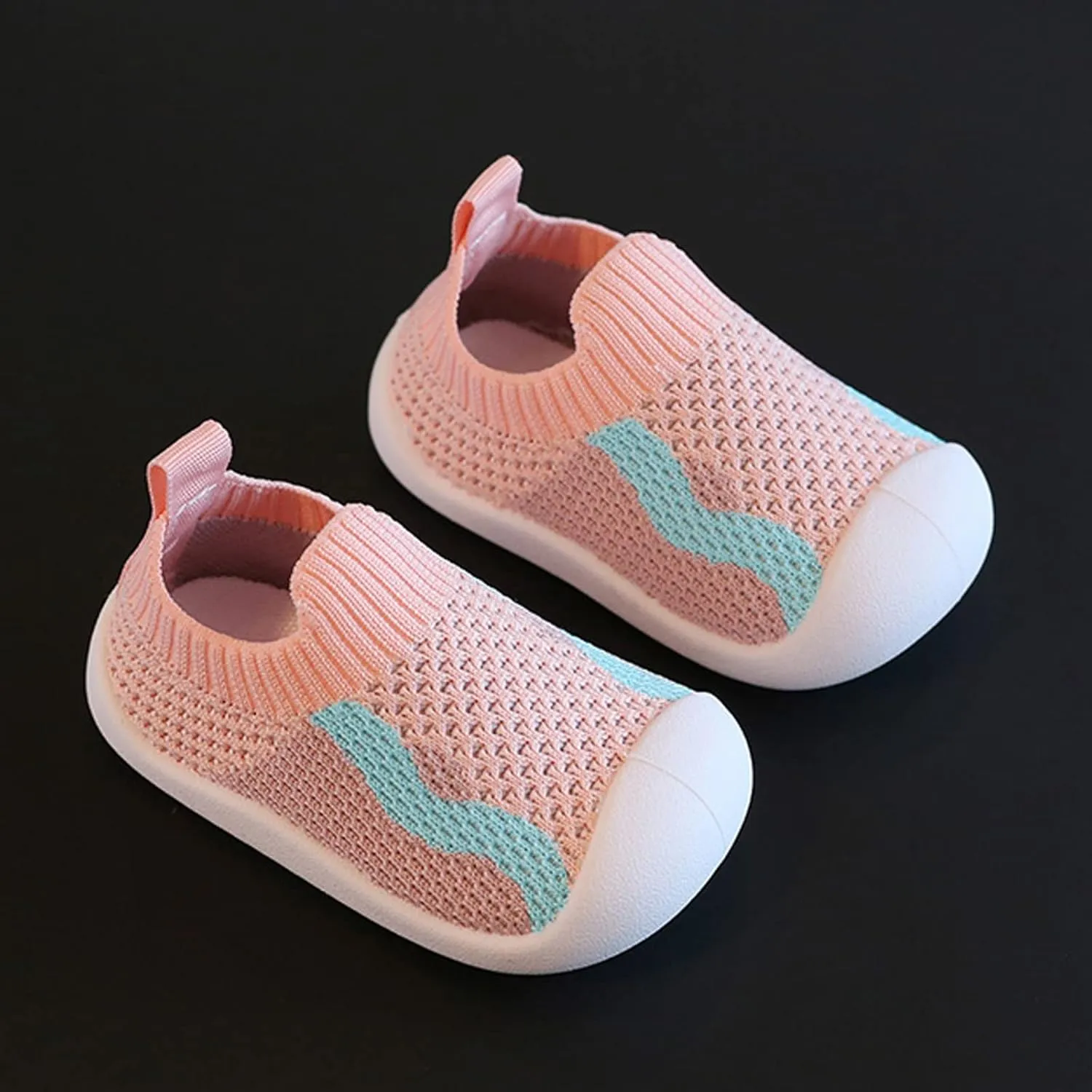 First Walking Shoes Baby Non-Skid Floor Slipper Non Slip Soft Sole Sneakers Slip on Sneakers Protect Toes Shoes