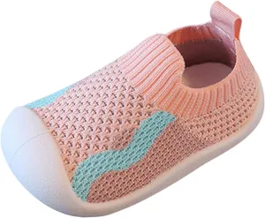 First Walking Shoes Baby Non-Skid Floor Slipper Non Slip Soft Sole Sneakers Slip on Sneakers Protect Toes Shoes