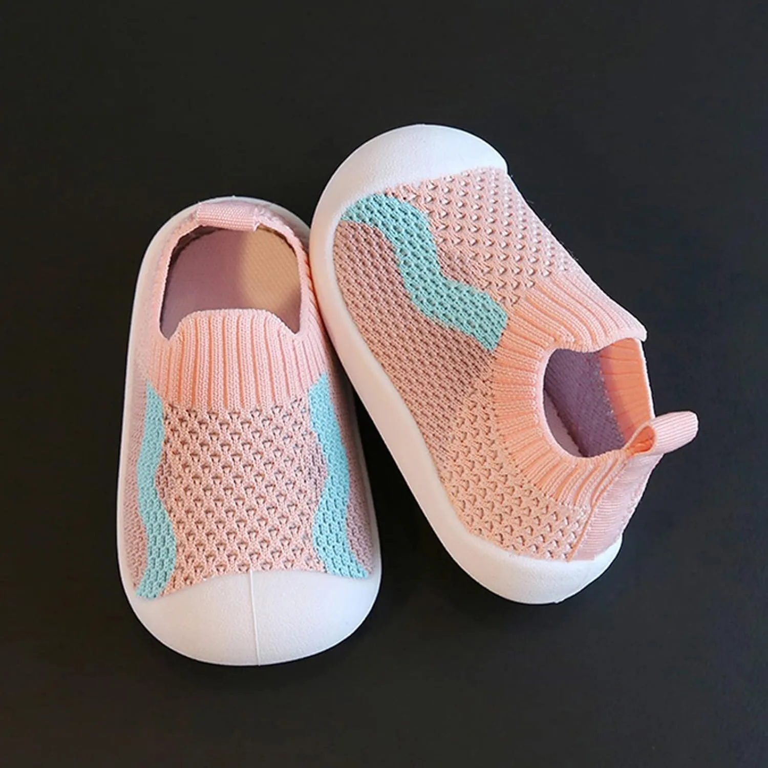 First Walking Shoes Baby Non-Skid Floor Slipper Non Slip Soft Sole Sneakers Slip on Sneakers Protect Toes Shoes